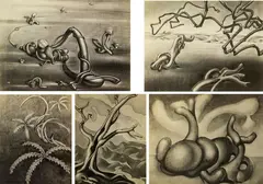 Gordon Walters, Surrealist Compositions, five small format vintage gelatin silver prints