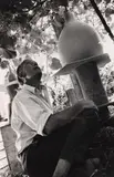 Bernard Hill, Theo Schoon with Peruvian gourd, gelatin silver print
