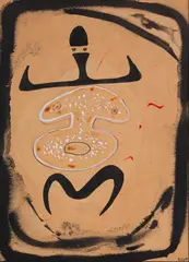 Untitled - Rock Art Figure by Denis Knight Turner, ink, wash and bodycolour on paper, offered Nov 2022