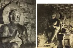 Buddha, Chandi Mendut, Java by Theodorus Johannes Schoon, two medium format vintage gelatin silver prints, c. late 1938, sold Nov 2022