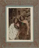 Arthur Iles, Twin Guides of Whaka, hand-coloured photograph in original screen-printed ‘Souvenir of Rotorua’ mount