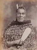 Josiah Martin, Portrait of Māori chief Mohi Te Puatau of Ngati Paoa with Patu