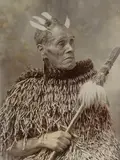 Josiah Martin, Portrait of Māori chief Mohi Te Puatau of Ngati Paoa with Taiaha