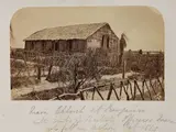 Daniel Manders Beere, Māori Church at Rangiriri with Tombs of British Officers and Men who Fell in Action, October 1863, albumen print