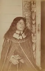 James Valentine, Māori Wahine, Mata, albumen print