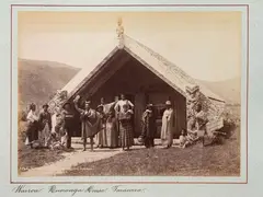 Burton Brothers, Runanga House (Hinemihi), Wairoa, albumen print