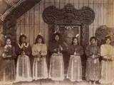 Josiah Martin, Māori Wahine, Te Rauru Meeting House, albumen print