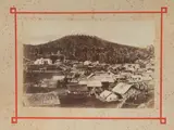 Edmund Wheeler, Parihaka and Mt Egmont, albumen print