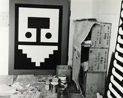 Studio, Portland Flats, Brougham St by Gordon Walters, silver gelatin print, 1965, sold Sep 2022