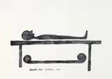 Death bed by Richard Killeen, acrylic on paper, 1995, sold Sep 2022