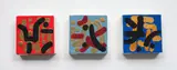 John Reynolds, Mandarin studies (series), acrylic on canvas, 2014, 3 parts