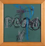 John Reynolds, Small Burial 1, ink and oilstick on blackboard, 1989
