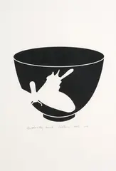 Butterfly bowl by Richard Killeen, laserprint on paper, 2002, sold Sep 2022