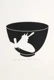 Butterfly bowl by Richard Killeen, laserprint on paper, 2002, sold Sep 2022