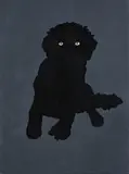 David Cauchi, Black dog, ink, watercolour and oil on linen, 2018
