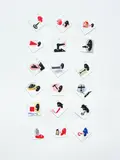 Richard Killeen, Talking Heads, acrylic on aluminium pieces, 18 parts, 1999