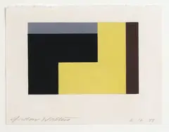 Untitled by Gordon Walters, gouache on paper, 6.12.73, sold Sep 2022