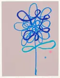 [Blue Chrysanthemum] from the Blutopia series by John Reynolds, oilstick and acrylic on paper, 2015, sold Sep 2022