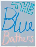 The Blue Bathers from the Blutopia series by John Reynolds, oilstick and acrylic on paper, 2015, sold Sep 2022