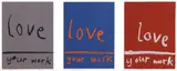 Love your work by John Reynolds, oil enamel pen marker on acrylic on paper, 2005, triptych, sold Sep 2022