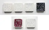 John Reynolds, Acronyms, etc. (series), oil enamel pen marker on canvas, 6 parts