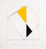 James Ross, Yellow/Black for von Doesburg, pencil and acrylic paint on paper, 2011