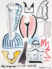 Richard Killeen, The Language is not neutral, acrylic on paper, 1984