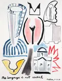 The Language is not neutral by Richard Killeen, acrylic on paper, 1984, sold Sep 2022
