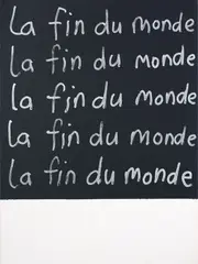 La fin du monde by John Reynolds, oil enamel pen marker on acrylic on canvas, 2005, offered Sep 2022