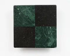 Flag 11 by John Edgar, red granite (Coromandel, NZ), serpentine (India), 2003, sold Sep 2022