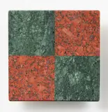 John Edgar, Flag 2 from the series Flags and Phases, red granite (Coromandel, NZ) and serpentine (India), 2003