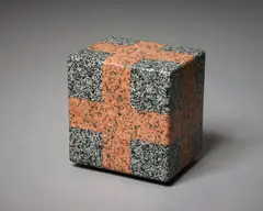 Cube 12 by John Edgar, serpentine and granite, sold Sep 2022