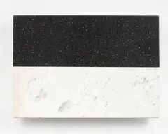 Flag 13 by John Edgar, white marble, black granite, sold Sep 2022
