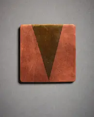 Untitled, Badge by John Edgar, copper and bronze, shaped and patinated, sold Sep 2022