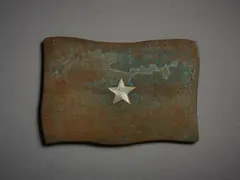 John Edgar, Untitled, Badge, copper with silver insert, shaped and patinated