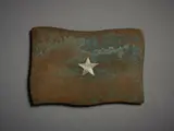 John Edgar, Untitled, Badge, copper with silver insert, shaped and patinated
