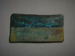 Untitled, Badge by John Edgar, mixed metal, shaped and patinated, sold Sep 2022