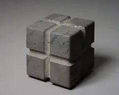 Core Cube by John Edgar, carved basalt, sold Sep 2022