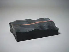 Borderline by John Edgar, red and black granite, 1992, sold Sep 2022