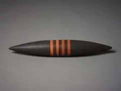 Capsule 2 by John Edgar, carved basalt and terracotta (NZ), 2017, sold Sep 2022