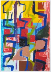 Anglican Church at Matauri Bay by Julian Dashper, oil, acrylic and conte on paper, offered Aug 2022