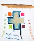 Ralph Hotere, Winter Solstice, oilstick and metallic pigment on card