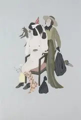 Madonna with Ashtray from All things to All Men by Kushana Bush, gouache and pencil on paper, sold Aug 2022