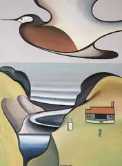 Don Binney, Heron’s Departure, New Spring, Te Henga, oil on board