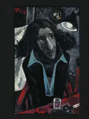 Murray Grimsdale, Portrait of Tony Fomison, enamel on board