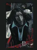 Murray Grimsdale, Portrait of Tony Fomison, enamel on board