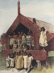 Charles Troughton Clark, The Model Village, Rotorua, 1920, 1920, hand-coloured photograph