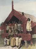 Charles Troughton Clark, The Model Village, Rotorua, 1920, 1920, hand-coloured photograph