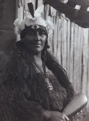 Charles Troughton Clark, Portrait of Bella Papakura, sepia photographic print