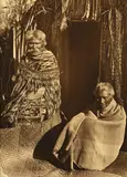 The Burton Brothers, A rare large format 19th Century sepia photograph, depicting two Maori